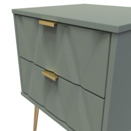 Ready Assembled 2 U Dallas 2 Drawer Bedside Cabinet (Ready Assembled) in Pale Green - Size: Small - thumbnail 5