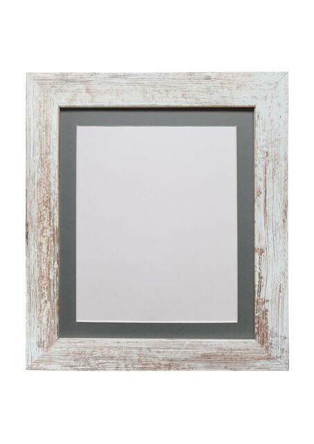 Frames & Mirrors 4U Metro Distressed White Frame with Dark Grey Mount for Image Size 45 x 30 CM - image 1