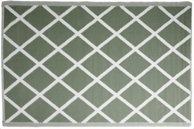 idooka Green Diamond Squares Outdoor Camping Rug Mat - Size: 90 cm x 180 cm - image 1