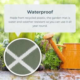 idooka Green Diamond Squares Outdoor Camping Rug Mat - Size: 90 cm x 180 cm - thumbnail 2