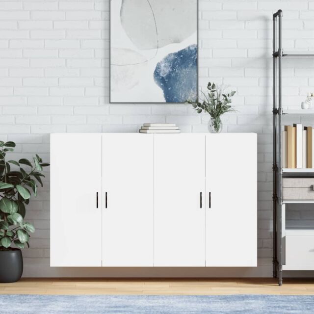 Berkfield Home Wall Mounted Cabinets 2 pcs White 69.5x34x90 cm - image 1