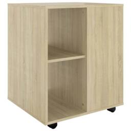 Berkfield Home Rolling Cabinet Sonoma Oak 60x53x72 cm Engineered Wood in Light Tan - Size: 60 x 53 x 72 cm - thumbnail 3