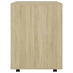 Berkfield Home Rolling Cabinet Sonoma Oak 60x53x72 cm Engineered Wood in Light Tan - Size: 60 x 53 x 72 cm - thumbnail 6