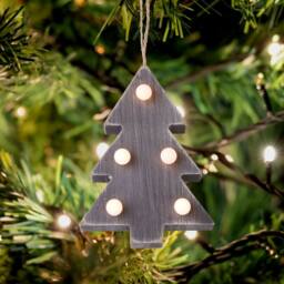 Lighting Collection Christmas Hanging Decoration Lights - 3pc Set in Grey - thumbnail 3