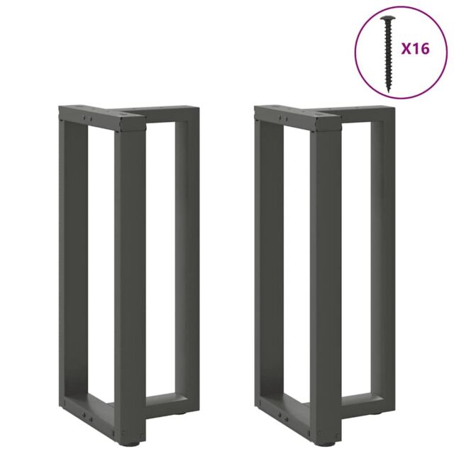 Berkfield Home Bar Table Legs T-Shaped¬†2 pcs Anthracite 40x35x(90-91) cm Steel in Black - image 1