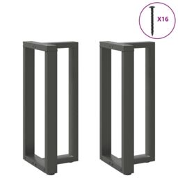 Berkfield Home Bar Table Legs T-Shaped¬†2 pcs Anthracite 40x35x(90-91) cm Steel in Black - thumbnail 1