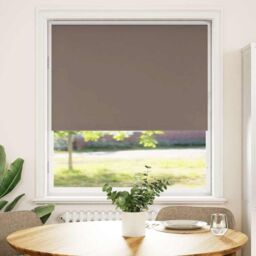 Berkfield Home Roller Blind Blackout Coffee 95x150 cm Fabric Width 90.7 cm Polyester in Brown - thumbnail 1
