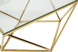 Orsina Geometric Gold Finish Twist End Table, Quirky Twist Design Statement Side Table, Aesthetic Lounge Side Table - thumbnail 4