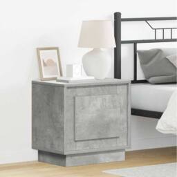 Berkfield Home Bedside Cabinet with LED Lights Concrete Grey 44x34, 5x45 cm - thumbnail 2