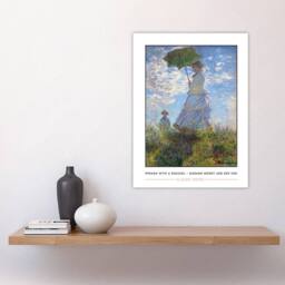 "Artery8 Claude Monet Woman With Parasol Madame Monet & Son Wall Art Print in Blue - Size: W12"" x H16""" - thumbnail 4