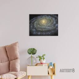 "Artery8 Space Map Milky Way Galaxy Spiral Canvas Wall Art Print in Black - Size: W18"" x H24""" - thumbnail 3