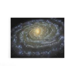"Artery8 Space Map Milky Way Galaxy Spiral Canvas Wall Art Print in Black - Size: W18"" x H24""" - thumbnail 1