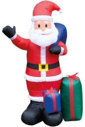 Netagon Inflatable Father Christmas with Presents & LED Lights 150cm Height in Red - thumbnail 1