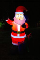 Netagon Inflatable Father Christmas with Presents & LED Lights 150cm Height in Red - thumbnail 4