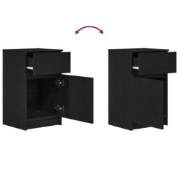 Berkfield Home Durable Bedside Cabinet Black 39x35x65 cm Engineered Wood - Size: 39 x 35 x 65 cm - thumbnail 9