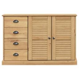 Berkfield Home Sideboard with Drawers VIGO 113x40x75 cm Solid Wood Pine in Light Brown - Size: 113 x 40 x 75 cm - thumbnail 5