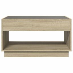 Berkfield Home Coffee Table with Infinity LED Sonoma Oak 90x50x50 cm in Brown - Size: 90 x 50 x 50 cm - thumbnail 6