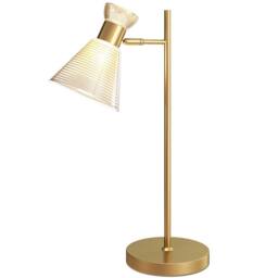 HOMCOM Table Lamp with Adjustable Head, Modern Bedside Lamp, Gold Tone - thumbnail 2