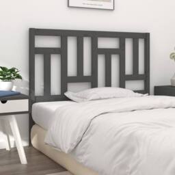 Berkfield Home Bed Headboard Grey 205.5x4x100 cm Solid Wood Pine - thumbnail 4