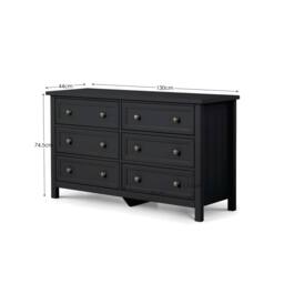 Cheshire Premium Solace 6 Drawer Wide Chest - Anthracite in Grey - thumbnail 4