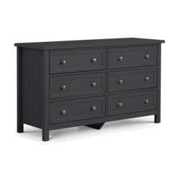 Cheshire Premium Solace 6 Drawer Wide Chest - Anthracite in Grey - thumbnail 1