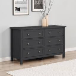 Cheshire Premium Solace 6 Drawer Wide Chest - Anthracite in Grey - thumbnail 2