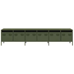 Berkfield Home TV Cabinet Olive Green 202x39x43.5 cm Cold-rolled Steel - thumbnail 5