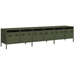 Berkfield Home TV Cabinet Olive Green 202x39x43.5 cm Cold-rolled Steel - thumbnail 2