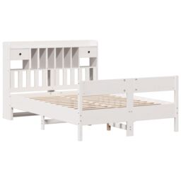 Berkfield Home Bookcase Bed without Mattress White 140x200cm Solid Wood Pine - Size: 140x200 cm - thumbnail 3