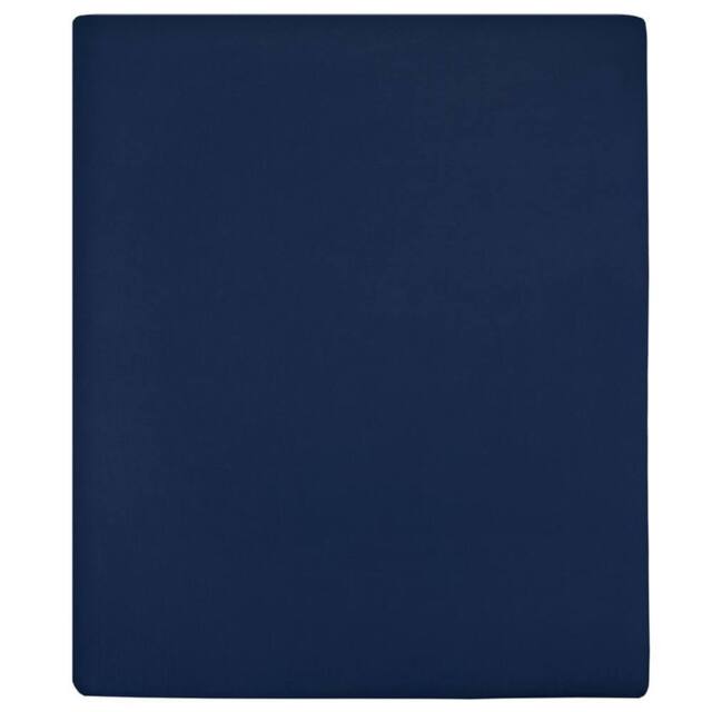 Berkfield Home Jersey Fitted Sheet Navy Blue 180x200 cm Cotton - image 1