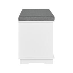 SoBuy Entrance Bench - Removable Cushion & 3 Storage Boxes in White - thumbnail 4