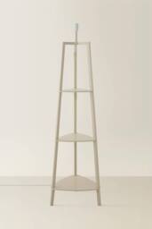 ValueLights Hiru 3 Tier Wooden Tripod Shelf Corner Floor Lamp Base in Cream - thumbnail 2