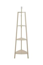 ValueLights Hiru 3 Tier Wooden Tripod Shelf Corner Floor Lamp Base in Cream - thumbnail 5