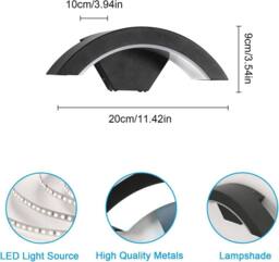 COMELY Outdoor Wall Lights, Black, IP65 Waterproof Wall Lights, Cold White in Black - thumbnail 3