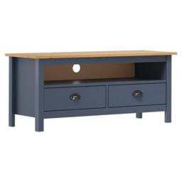 Berkfield Home TV Cabinet Hill Grey 110x40x47 cm Solid Pine Wood - Size: 110 x 40 x 47 cm
