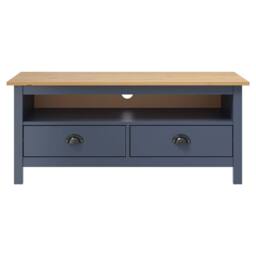Berkfield Home TV Cabinet Hill Grey 110x40x47 cm Solid Pine Wood - Size: 110 x 40 x 47 cm - thumbnail 2
