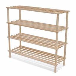 Berkfield Home 4-Tier Shoe Racks 2 pcs Solid Fir Wood in Beige - thumbnail 1