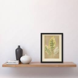 Artery8 Vintage Botanical Dusty Miller Leaves Fawcett Framed Wall Art Print in Beige - Size: A4 - thumbnail 2