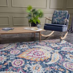 THE RUGS Marrakech Multicolour Distressed Floral Large Area Rug & Runner 420 - Size: 160 cm x 230 cm - thumbnail 5