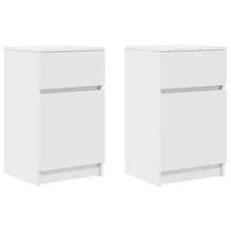 Berkfield Home Bedside Cabinets 2 pcs White 39x35x65 cm Engineered Wood - Size: 39 x 35 x 65 cm - thumbnail 2