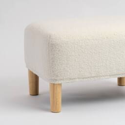Scottish Everlastings Ltd Cream Boucle Foot Stool - thumbnail 2