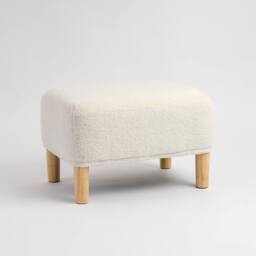 Scottish Everlastings Ltd Cream Boucle Foot Stool - thumbnail 3