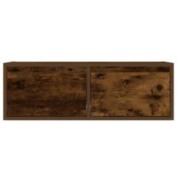 Berkfield Home TV Cabinet with LED Lights Smoked Oak 75x35.5x25 cm in Brown - thumbnail 7