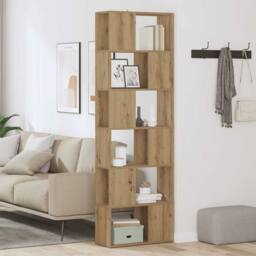 Berkfield Home Book Cabinet/Room Divider Artisian Oak 60x24x186 cm in Brown - Size: 60 x 24 x 186 cm - thumbnail 3