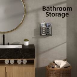 KORVIXA Grey Wall Mounted Toothbrush Holder - thumbnail 4