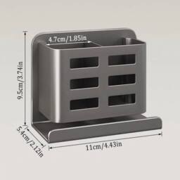 KORVIXA Grey Wall Mounted Toothbrush Holder - thumbnail 2