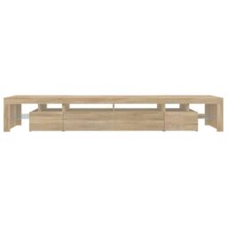 Berkfield Home TV Cabinet with LED Lights Sonoma Oak 260x36.5x40 cm in Brown - thumbnail 9