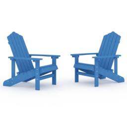 Berkfield Home Garden Adirondack Chairs 2 pcs HDPE Aqua Blue - thumbnail 2