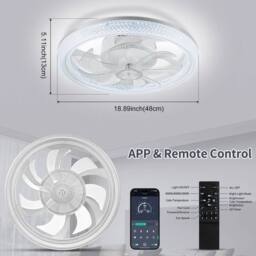 Kelvenix 6 Speed Large LED Ceiling Fan in White - thumbnail 2