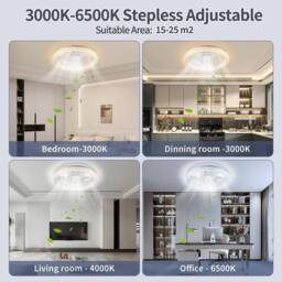 Kelvenix 6 Speed Large LED Ceiling Fan in White - thumbnail 4